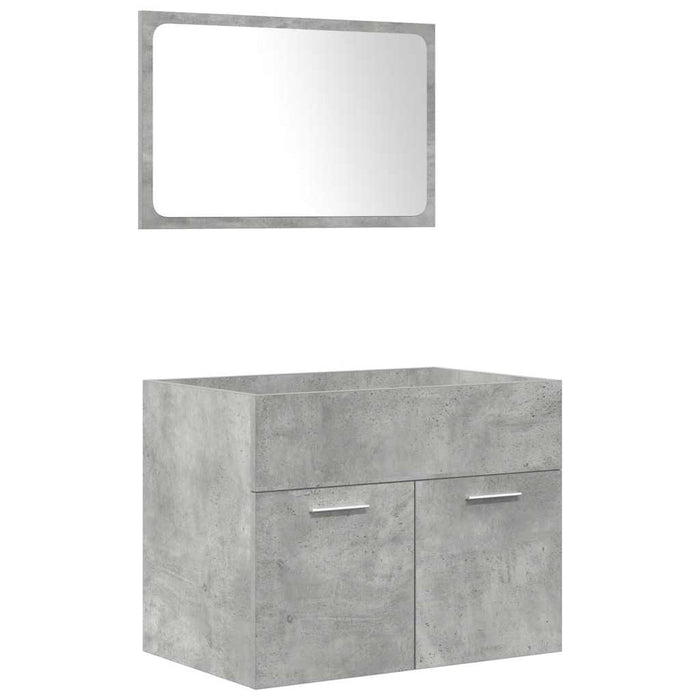 Set mobilier de baie, 4 piese, gri beton, lemn compozit WALTI