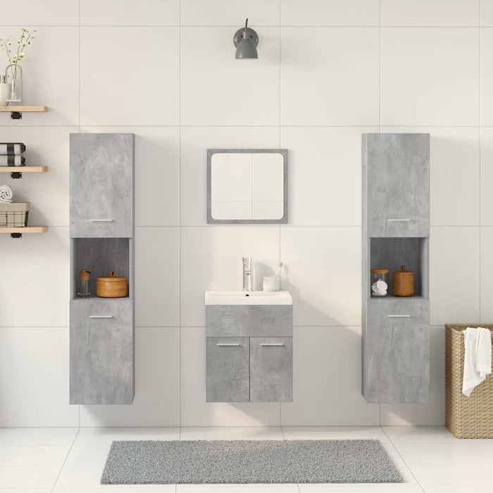 Set mobilier de baie, 5 piese, gri beton, lemn prelucrat WALTI