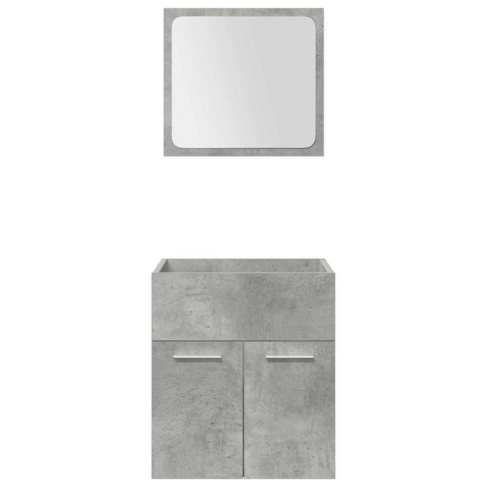 Set mobilier de baie, 5 piese, gri beton, lemn prelucrat WALTI
