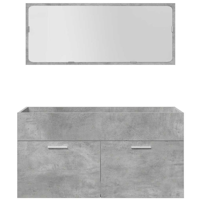 Set mobilier de baie, 5 piese, gri beton, lemn prelucrat - WALTI WALTI