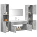 Set mobilier de baie, 5 piese, gri beton, lemn prelucrat - WALTI WALTI