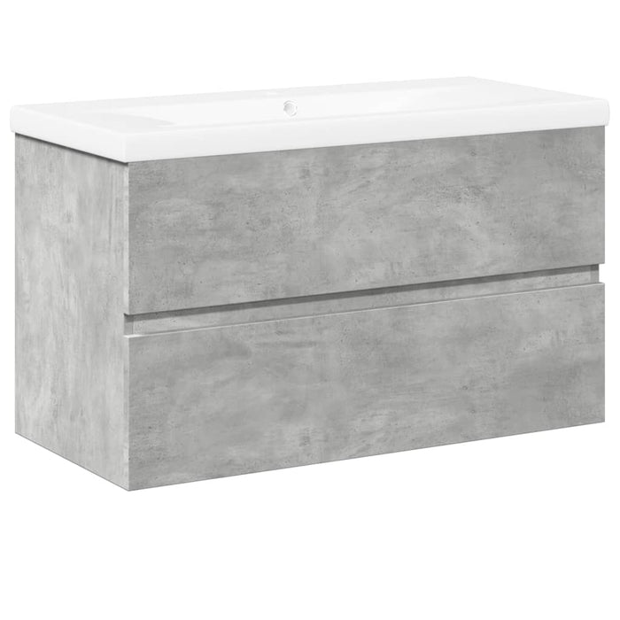 Set mobilier de baie, 2 piese, gri beton, lemn compozit WALTI