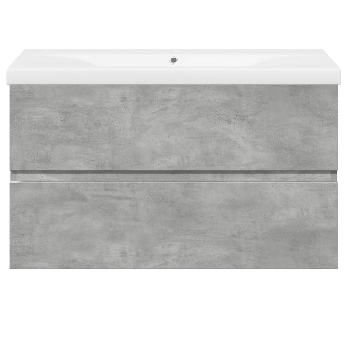 Set mobilier de baie, 2 piese, gri beton, lemn compozit WALTI