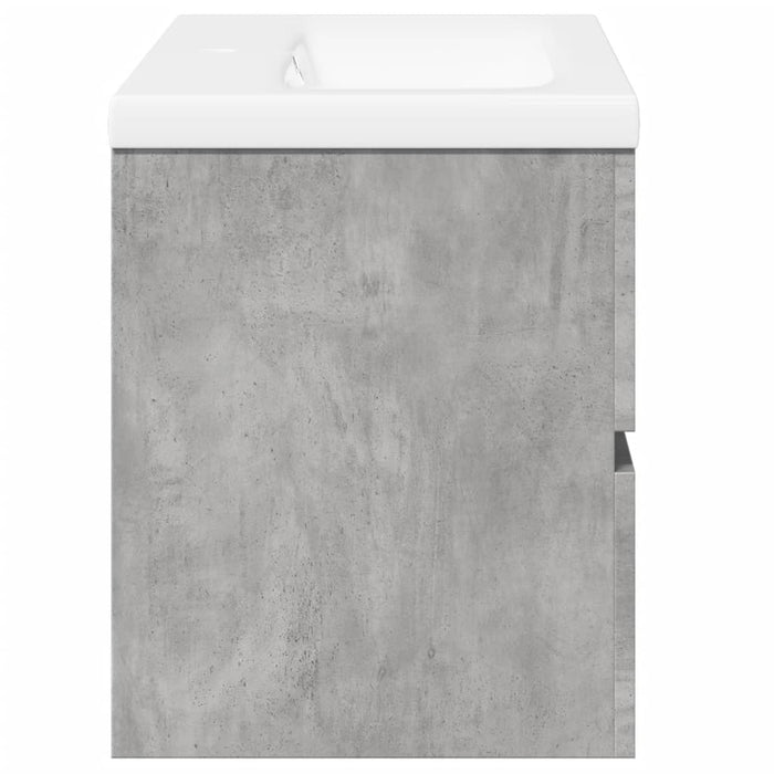Set mobilier de baie, 2 piese, gri beton, lemn compozit WALTI