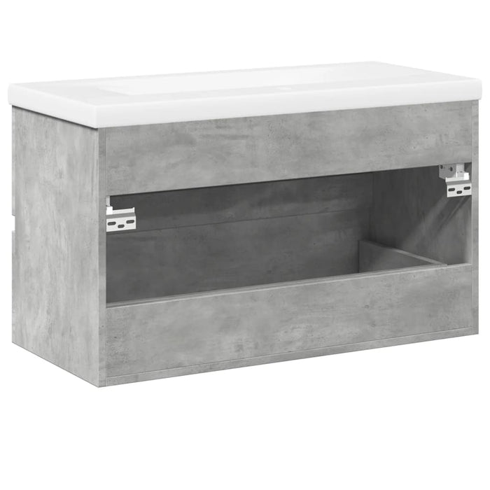 Set mobilier de baie, 2 piese, gri beton, lemn compozit WALTI