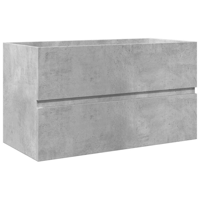 Set mobilier de baie, 3 piese, gri beton, lemn compozit WALTI