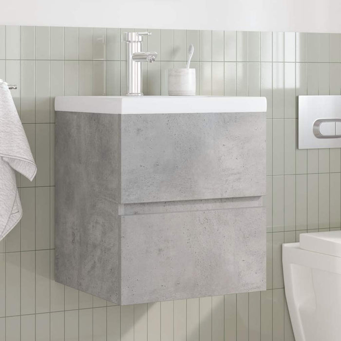 Set mobilier de baie, 2 piese, gri beton, lemn compozit - WALTI WALTI