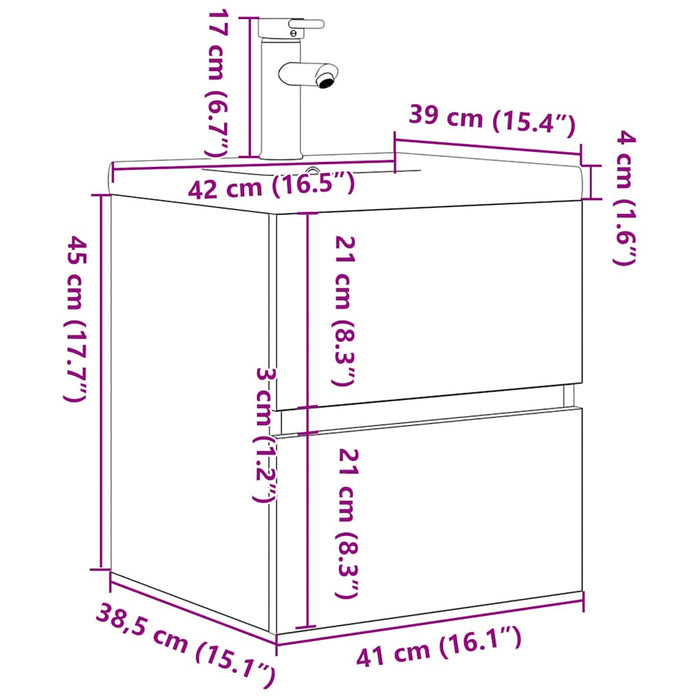 Set mobilier de baie, 2 piese, gri beton, lemn compozit - WALTI WALTI