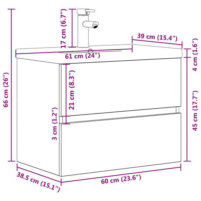 Set mobilier de baie, 2 piese, gri beton, lemn compozit - WALTI WALTI