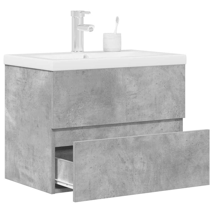 Set mobilier de baie, 2 piese, gri beton, lemn compozit - WALTI WALTI