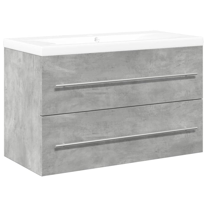 Set mobilier de baie, 2 piese, gri beton, lemn compozit - WALTI WALTI