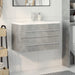 Set mobilier de baie, 2 piese, gri beton, lemn compozit - WALTI WALTI
