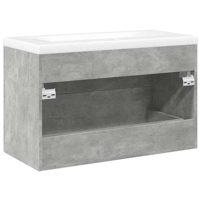 Set mobilier de baie, 2 piese, gri beton, lemn compozit - WALTI WALTI