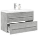 Set mobilier de baie, 2 piese, gri beton, lemn compozit - WALTI WALTI