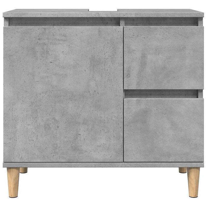 Set mobilier de baie, 3 piese, gri beton, lemn compozit WALTI