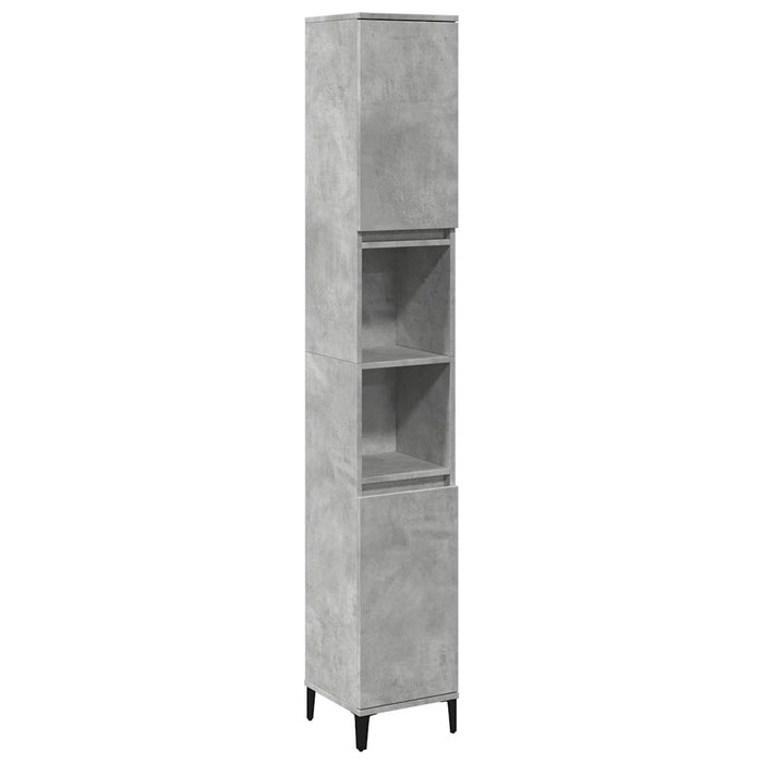 Set mobilier de baie, 3 piese, gri beton, lemn compozit WALTI