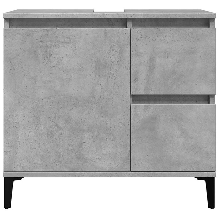 Set mobilier de baie, 3 piese, gri beton, lemn compozit WALTI
