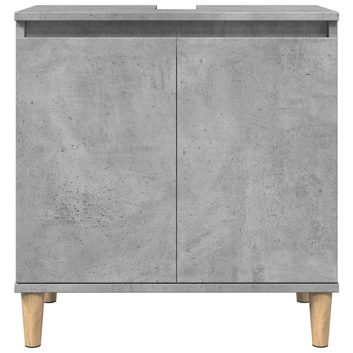 Set mobilier de baie, 3 piese, gri beton, lemn compozit WALTI