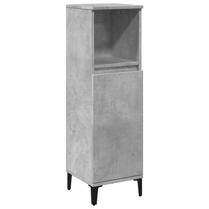 Set mobilier de baie, 3 piese, gri beton, lemn compozit - WALTI WALTI
