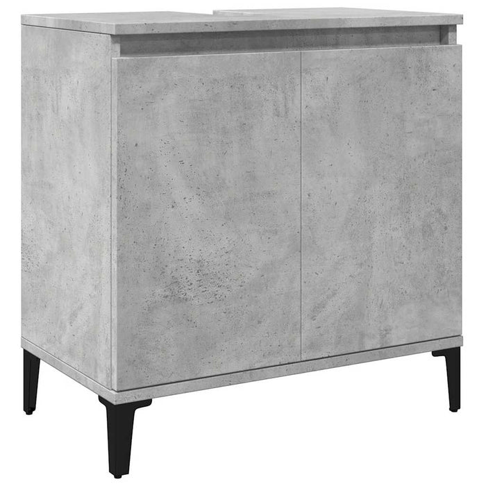 Set mobilier de baie, 3 piese, gri beton, lemn compozit - WALTI WALTI