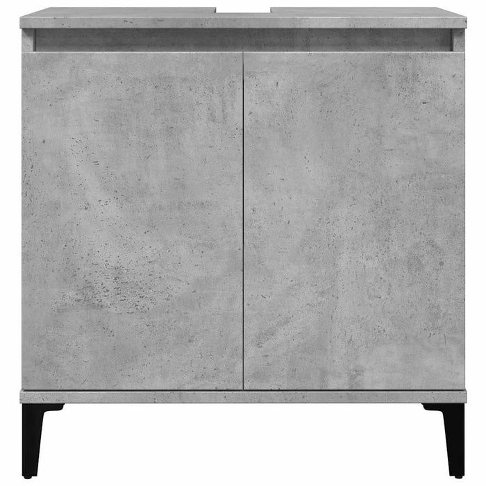 Set mobilier de baie, 3 piese, gri beton, lemn compozit - WALTI WALTI