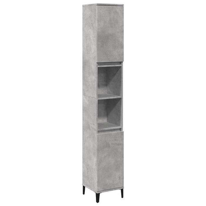 Set mobilier de baie, 3 piese, gri beton, lemn compozit WALTI