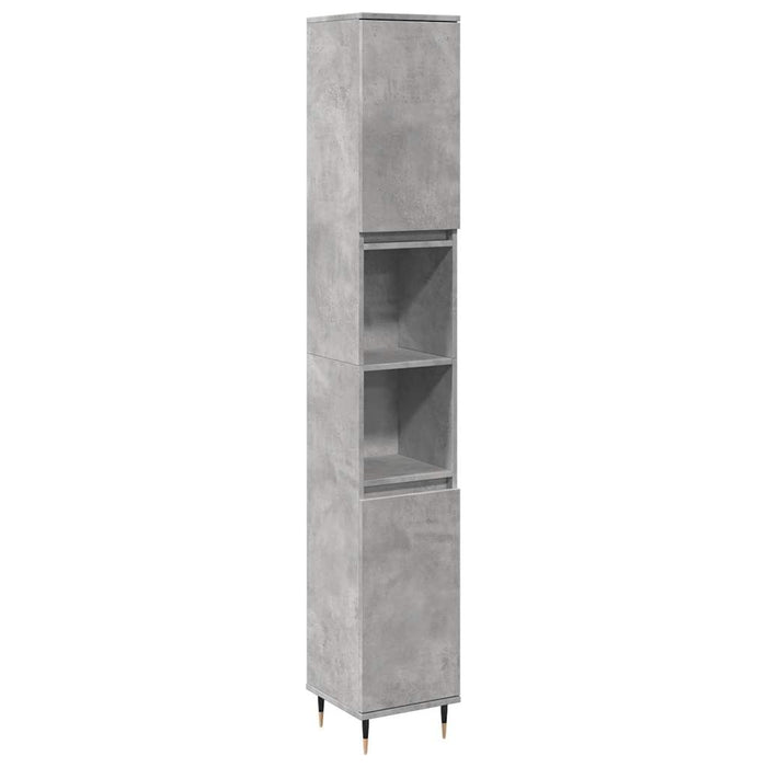 Set mobilier de baie, 3 piese, gri beton, lemn compozit WALTI