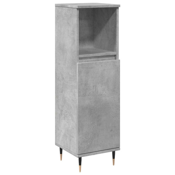 Set mobilier de baie, 3 piese, gri beton, lemn compozit - WALTI WALTI