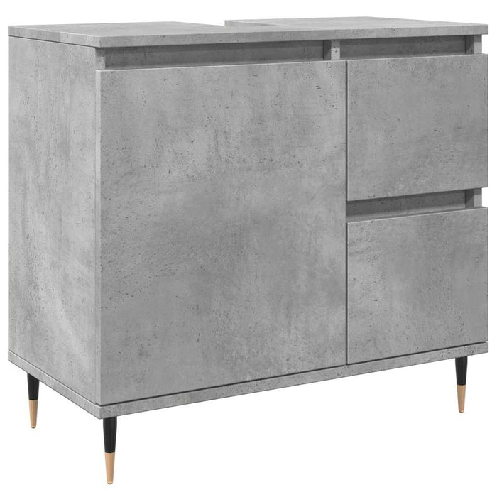 Set mobilier de baie, 3 piese, gri beton, lemn compozit - WALTI WALTI