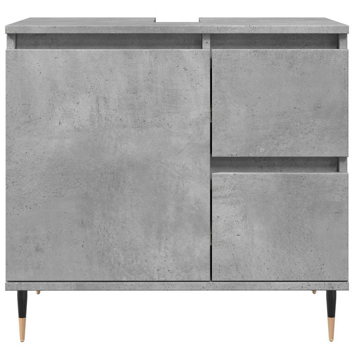 Set mobilier de baie, 3 piese, gri beton, lemn compozit - WALTI WALTI