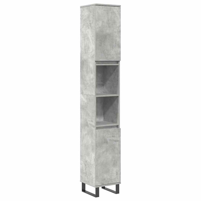 Set mobilier de baie, 3 piese, gri beton, lemn compozit WALTI