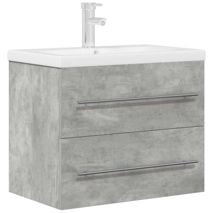 Set mobilier de baie, 2 piese, gri beton, lemn compozit - WALTI WALTI