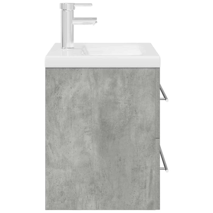 Set mobilier de baie, 2 piese, gri beton, lemn compozit - WALTI WALTI