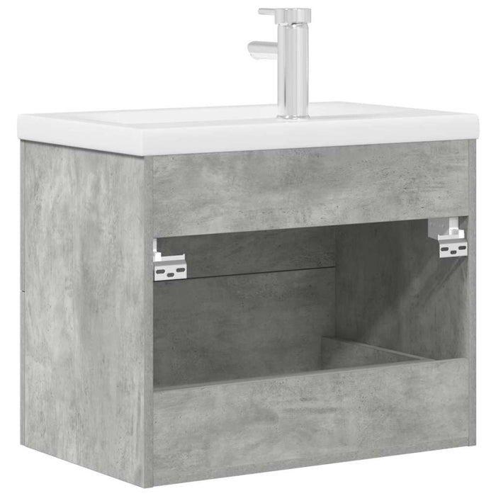 Set mobilier de baie, 2 piese, gri beton, lemn compozit - WALTI WALTI