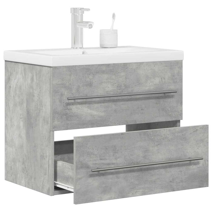 Set mobilier de baie, 2 piese, gri beton, lemn compozit - WALTI WALTI