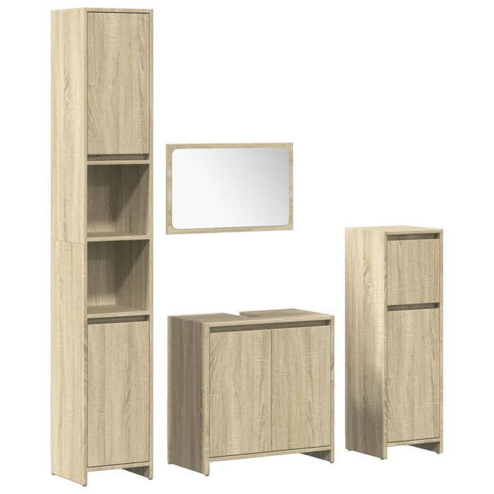 Set mobilier de baie, 4 piese, stejar sonoma, lemn prelucrat - WALTI WALTI