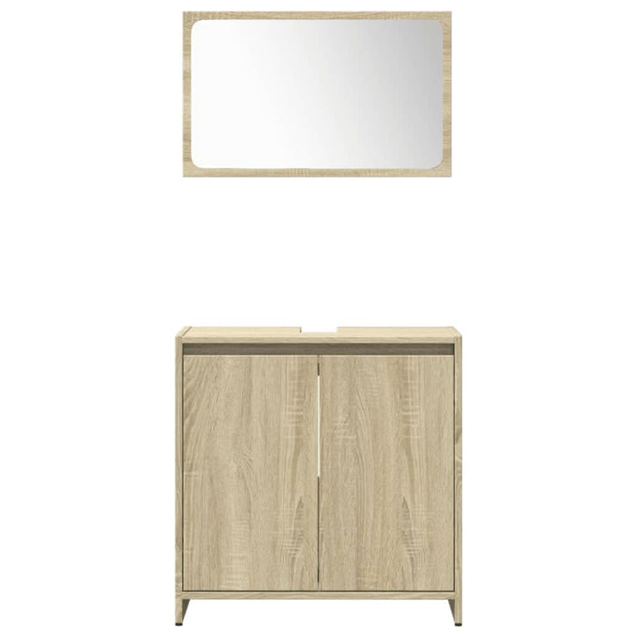 Set mobilier de baie, 4 piese, stejar sonoma, lemn prelucrat - WALTI WALTI