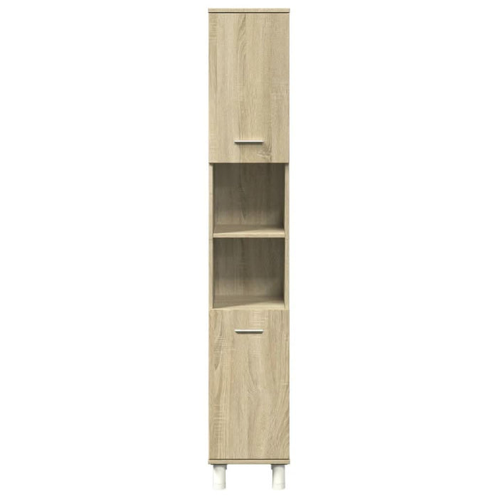 Set mobilier de baie, 4 piese, stejar sonoma, lemn prelucrat - WALTI WALTI
