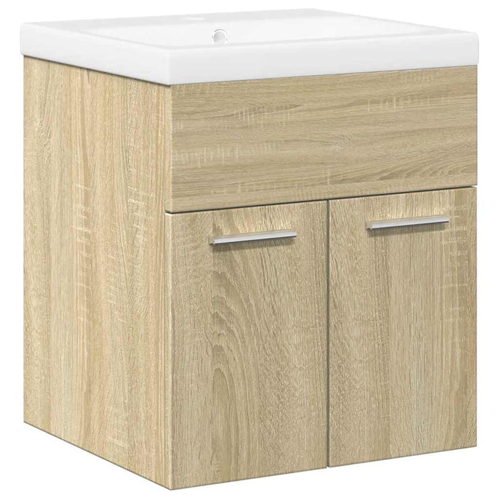 Set mobilier de baie, 2 piese, stejar sonoma, lemn prelucrat WALTI
