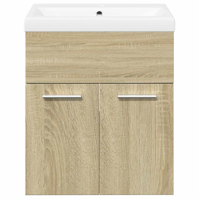 Set mobilier de baie, 2 piese, stejar sonoma, lemn prelucrat WALTI