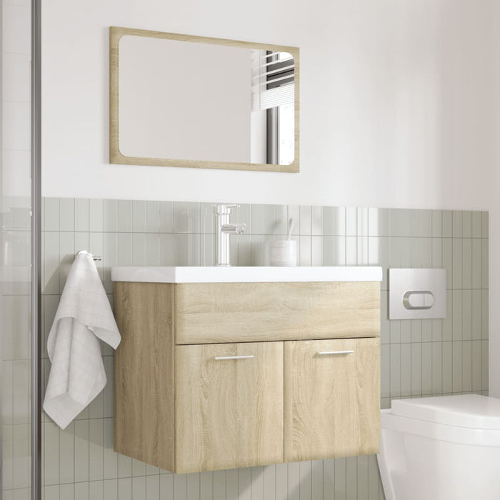 Set mobilier de baie, 3 piese, stejar sonoma, lemn prelucrat WALTI