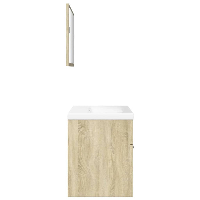 Set mobilier de baie, 3 piese, stejar sonoma, lemn prelucrat WALTI