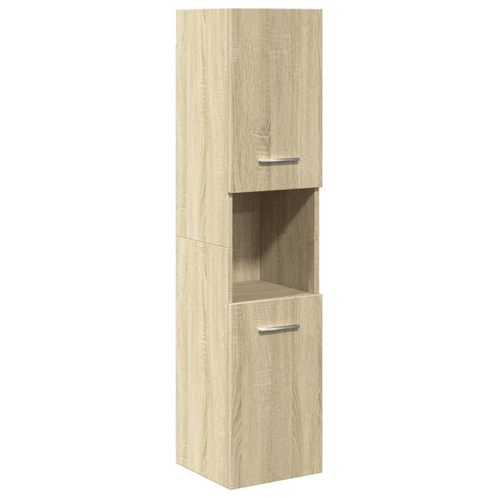Set mobilier de baie, 3 piese, stejar sonoma, lemn prelucrat WALTI