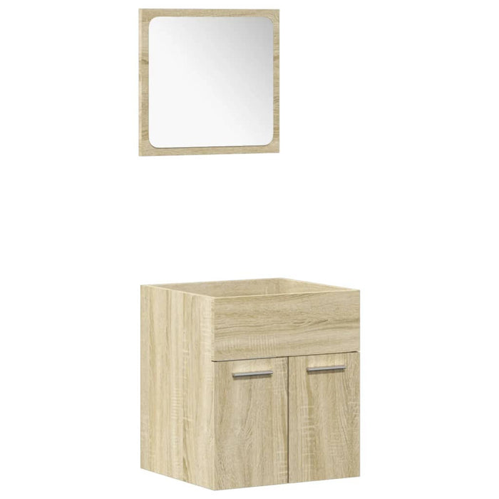 Set mobilier de baie, 4 piese, stejar sonoma, lemn prelucrat - WALTI WALTI