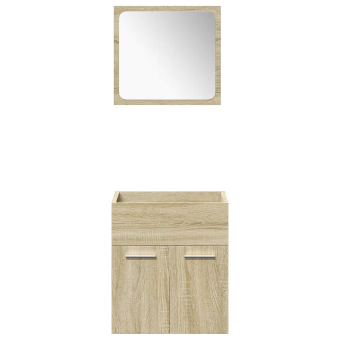 Set mobilier de baie, 4 piese, stejar sonoma, lemn prelucrat - WALTI WALTI