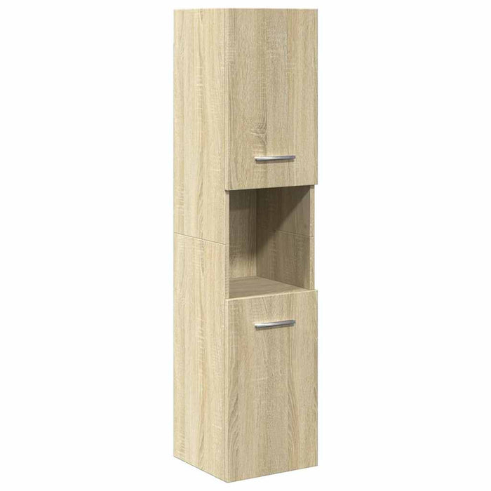 Set mobilier de baie, 4 piese, stejar sonoma, lemn prelucrat - WALTI WALTI