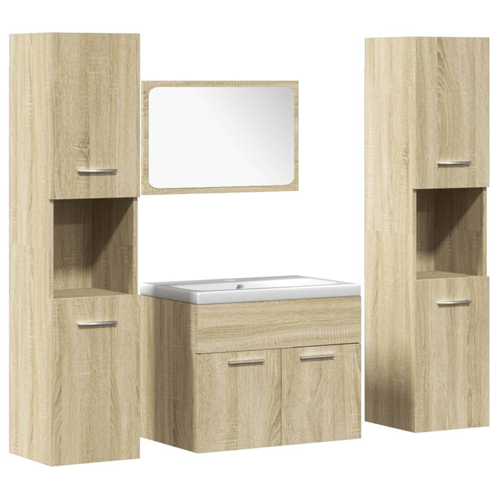 Set mobilier de baie, 5 piese, stejar sonoma, lemn prelucrat - WALTI WALTI