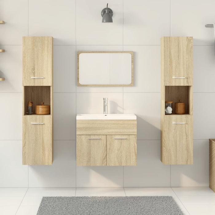 Set mobilier de baie, 5 piese, stejar sonoma, lemn prelucrat - WALTI WALTI