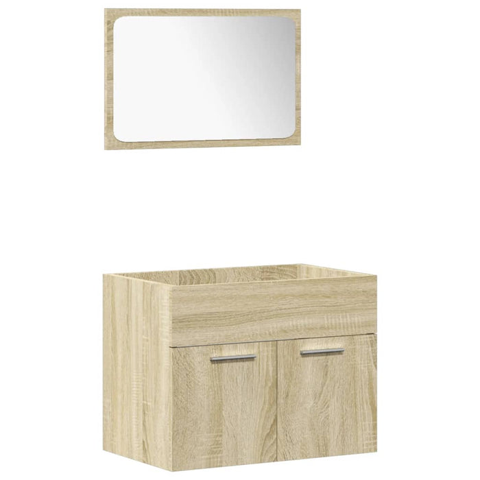 Set mobilier de baie, 5 piese, stejar sonoma, lemn prelucrat - WALTI WALTI