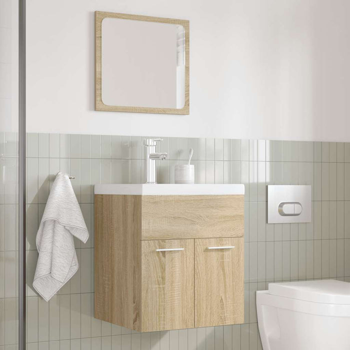 Set mobilier de baie, 3 piese, stejar sonoma, lemn prelucrat WALTI